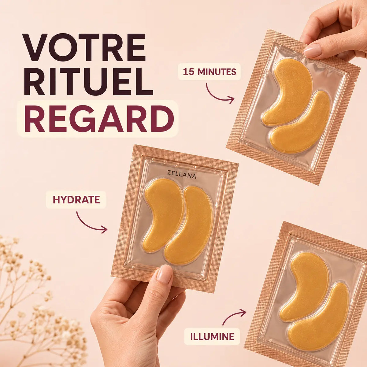 Zellana Éclat — Masques Hydrogel Illuminateurs pour les Yeux